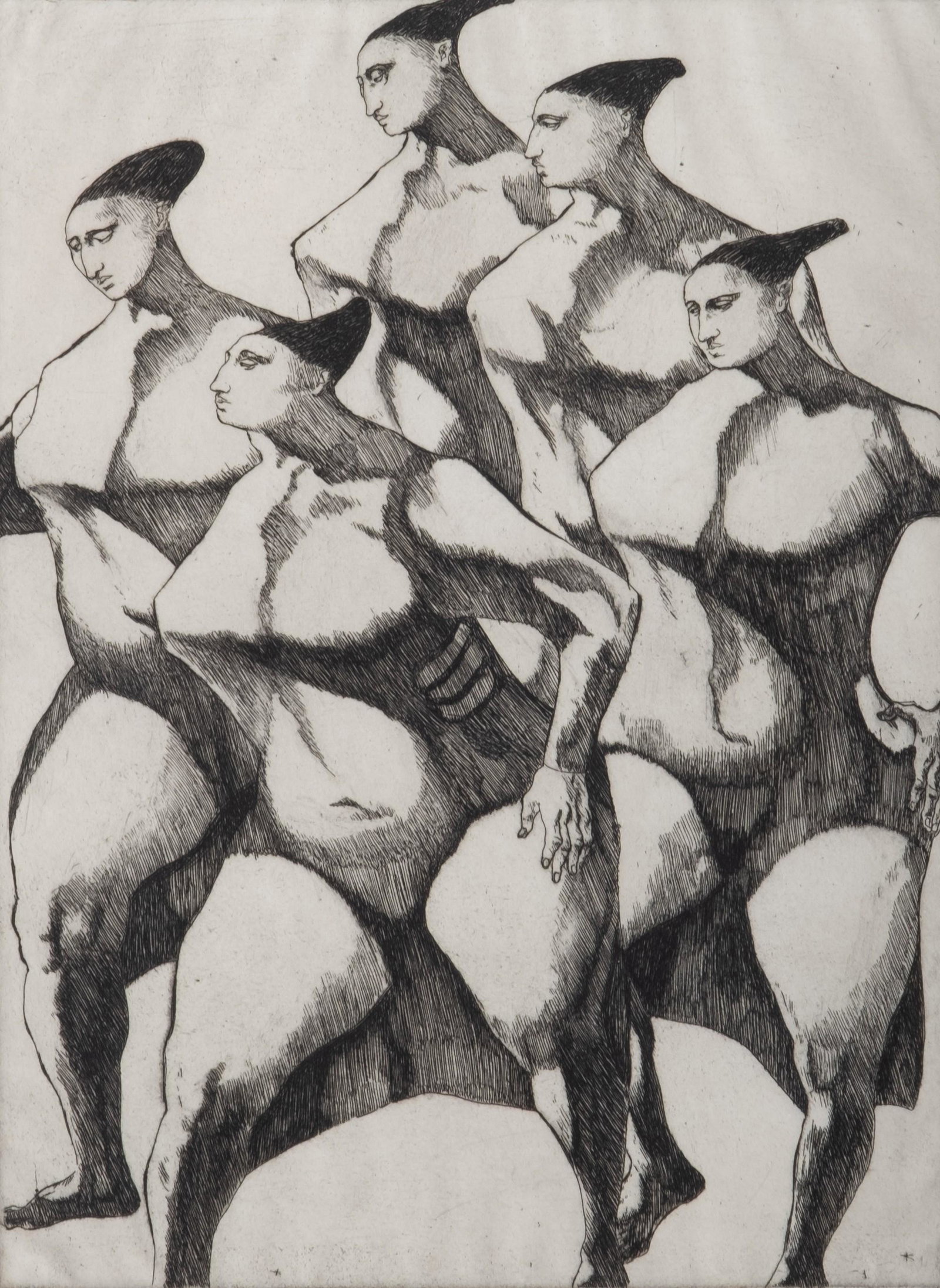 Signed John Nathaniel Fenton, Etching, Woodstock, NY Artist: Signed John Nathaniel Fenton, Title?, Etching, Woodstock, NY ArtistJohn Nathaniel Fenton (American, 1912-1977)., etching on paper. Signed under mat.Painter, printmaker and teacher John Fenton was born