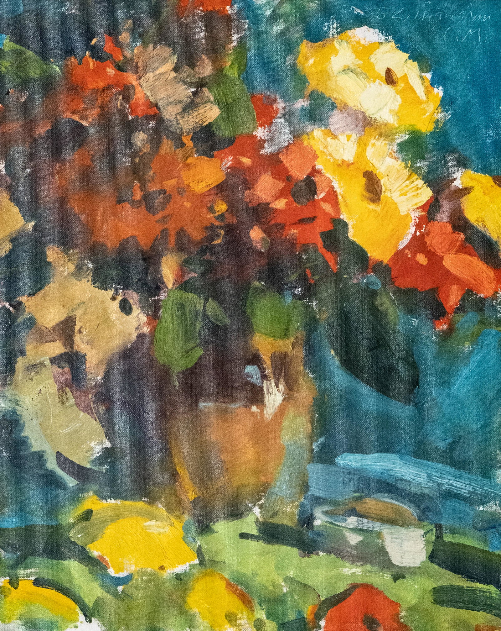 Signed Charles Movalli Oil Painting On Board: Signed Charles Movalli Oil Painting On BoardSigned Charles Movalli Painting Signed Charles Movalli Painting. This was a gift to Lillian Schwieber (Albany Artist)Charles Movalli (1945â€“2016) had