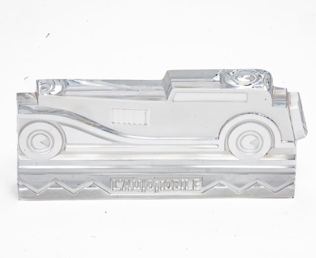 Signed Daum Nancy Art Deco Lalique Style Car Sculpture (1 of 5)