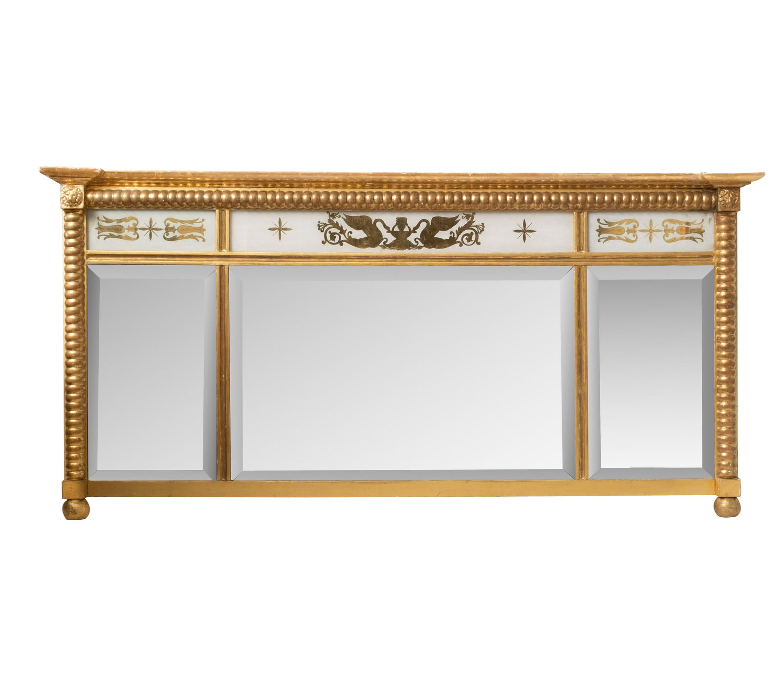 Carved Gilt and Eglomise Mirrored Mantle, 19th Century (1 of 9)