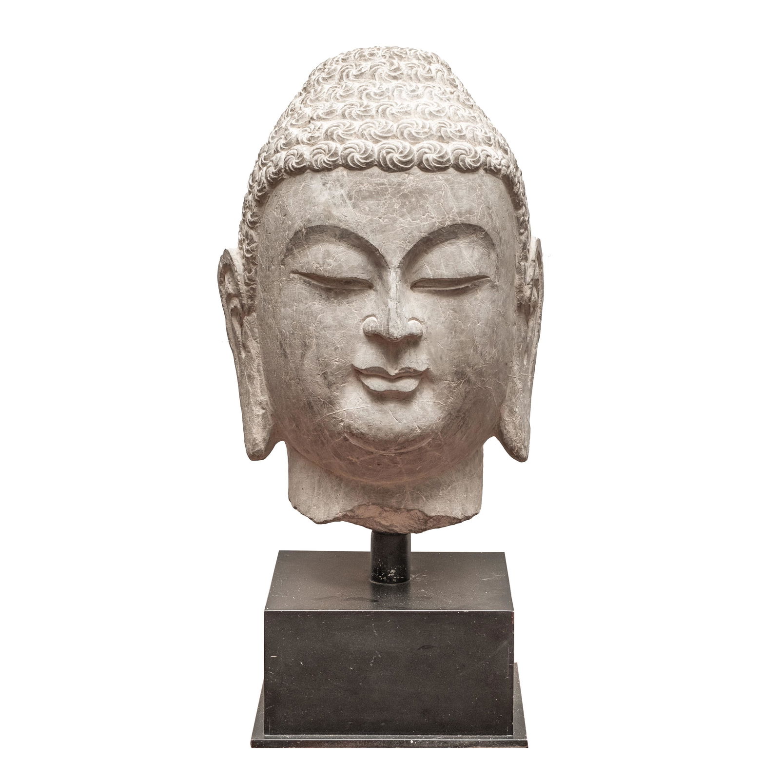 Large-Scale Chinese Early Carved Stone Buddha Head (1 of 7)