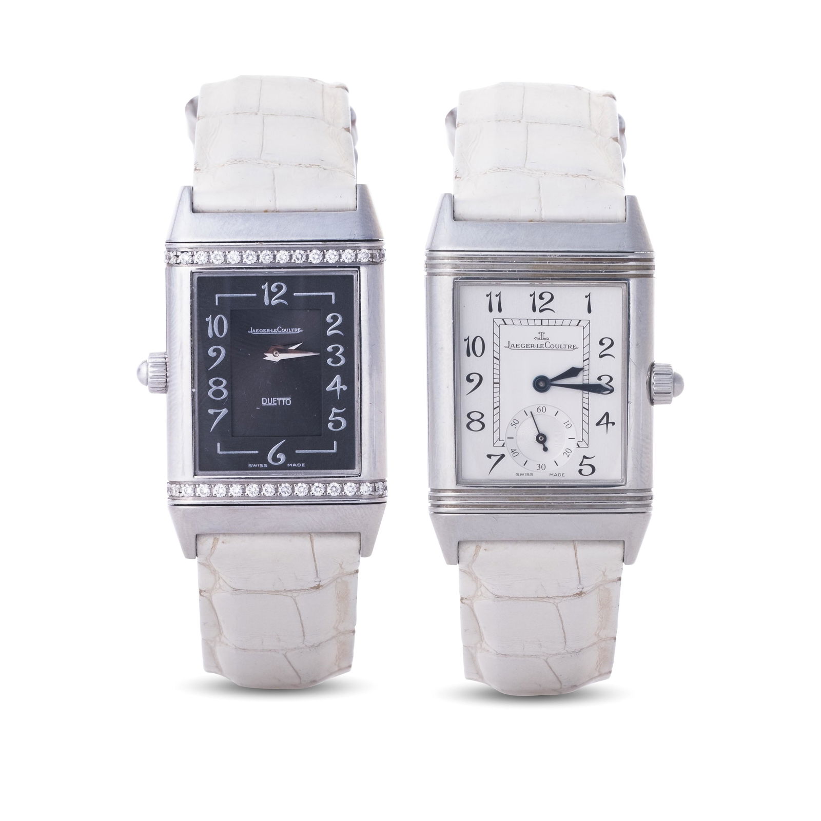 Jaeger LeCoultre Duetto Day Night Stainless Steel and Diamond Watch (1 of 13)