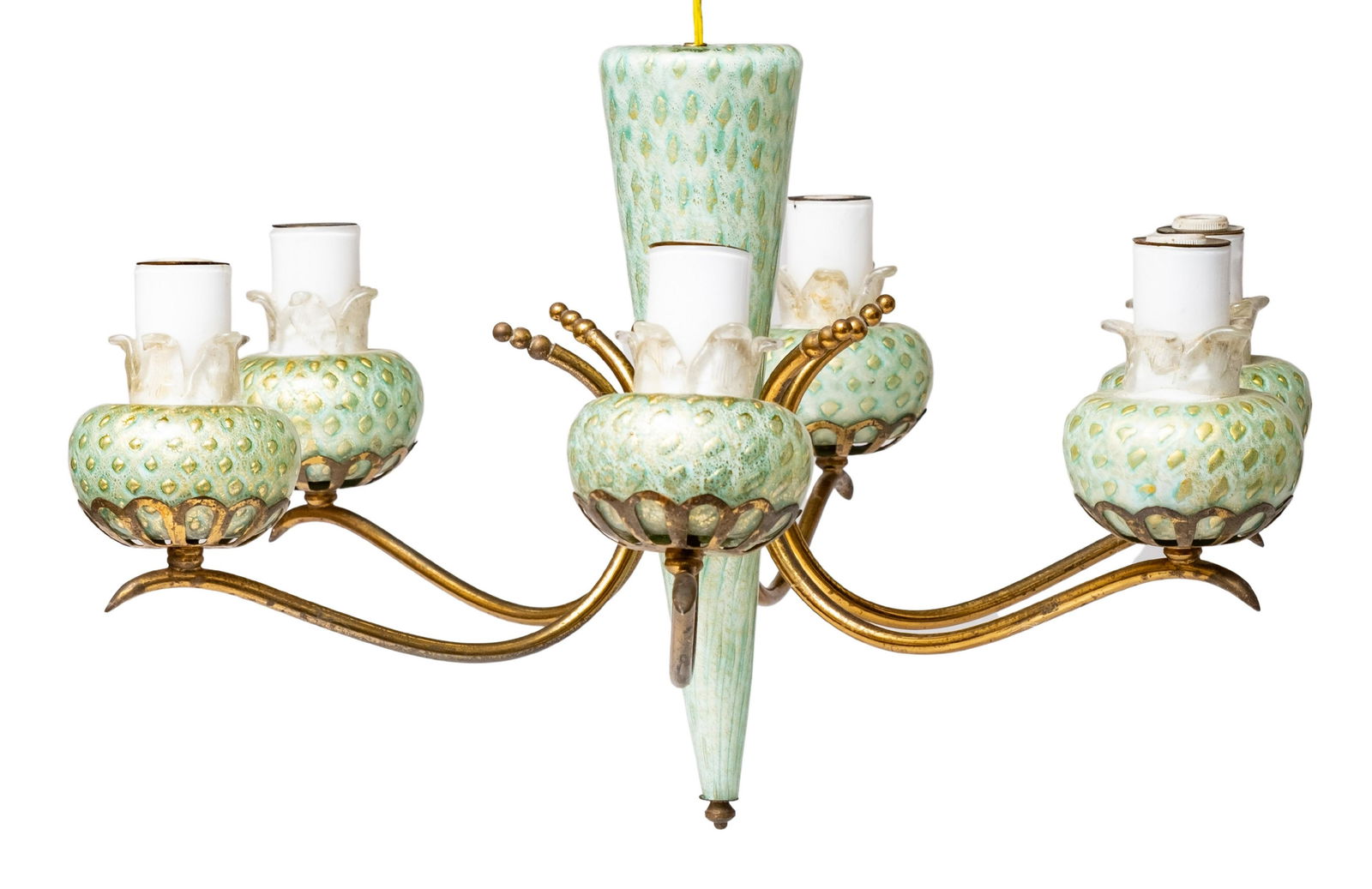 Murano art glass 6 light chandelier (1 of 13)