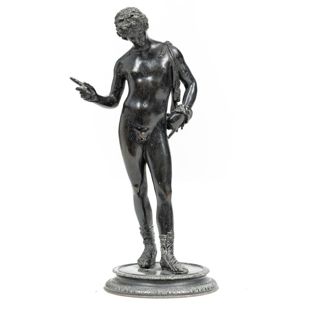 Antique Grand Tour Cabinet Bronze Sculpture of Narcissus (1 of 5)