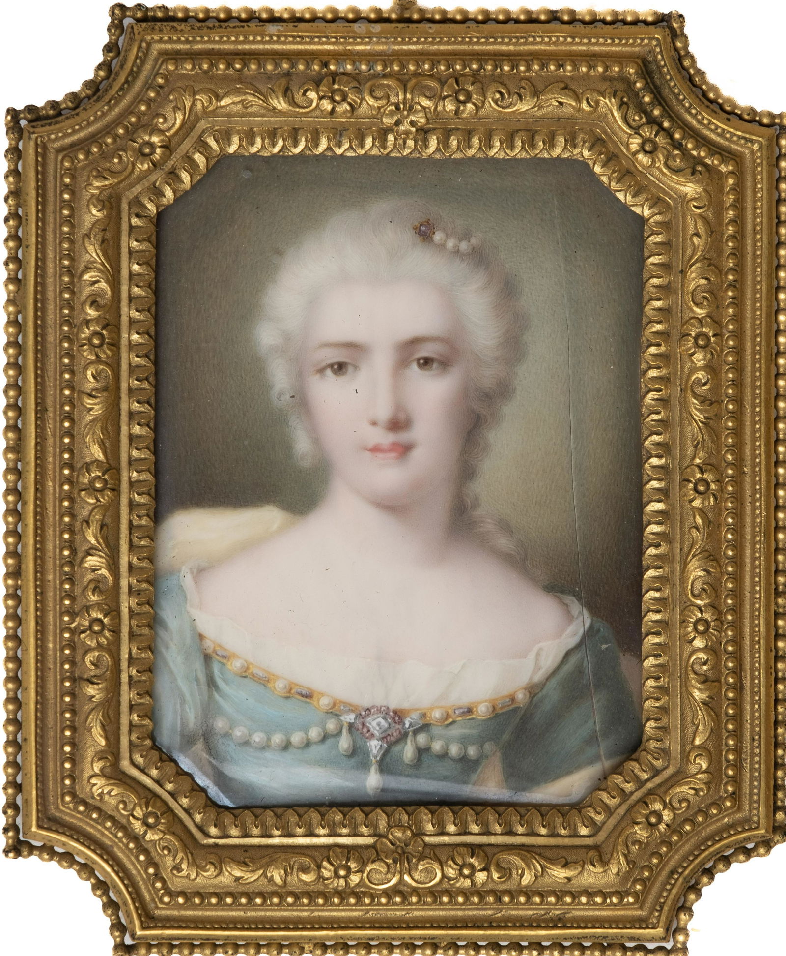 Miniature Antique French Portrait Painting (1 of 3)