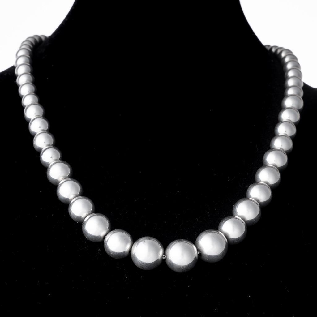 Signed Tiffany & Co sterling silver ball necklace (1 of 4)