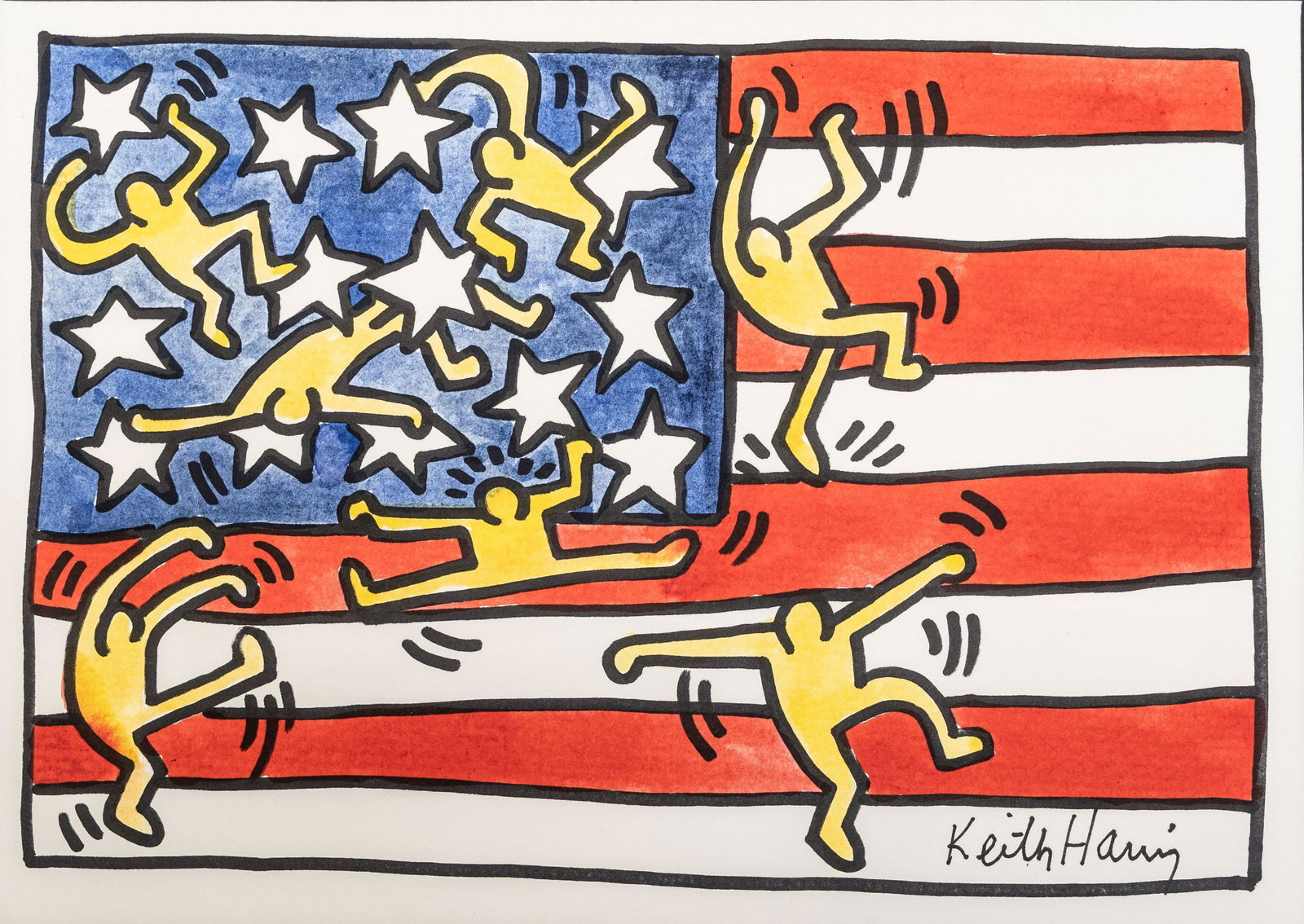 Signed Keith Haring Felt Tip Marker Drawing / Painting (1 of 18)