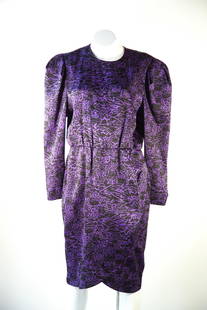 Balenciaga Dress Purple Print Dress, Size 42: Balenciaga Purple Print DressThis Balenciaga dress is an elegant blend of luxury and sophistication. Expertly crafted with luxurious silk, it features a unique purple and black print, making it perfec