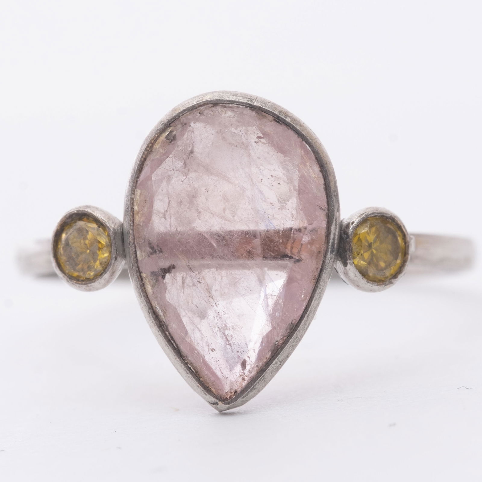 14K Yellow Diamond and Sapphire 3 Stone Ring (1 of 4)