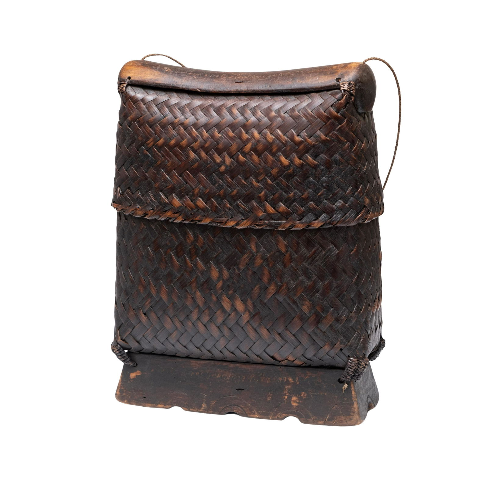 Large Asian woven basket Purse from Balika, circa 1900 (1 of 12)