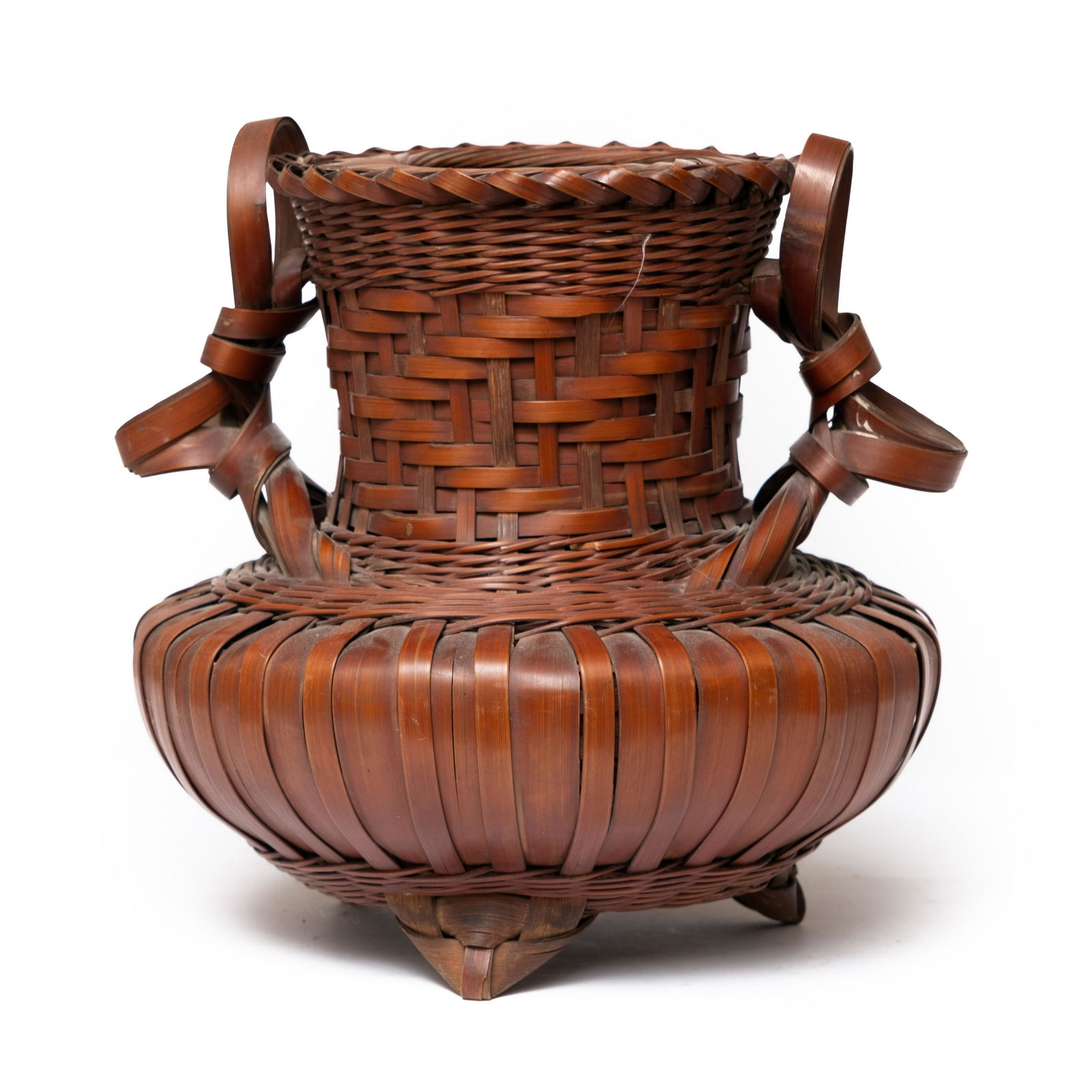 Japanese Ikebana Style Hand Woven Handled Basket (1 of 7)