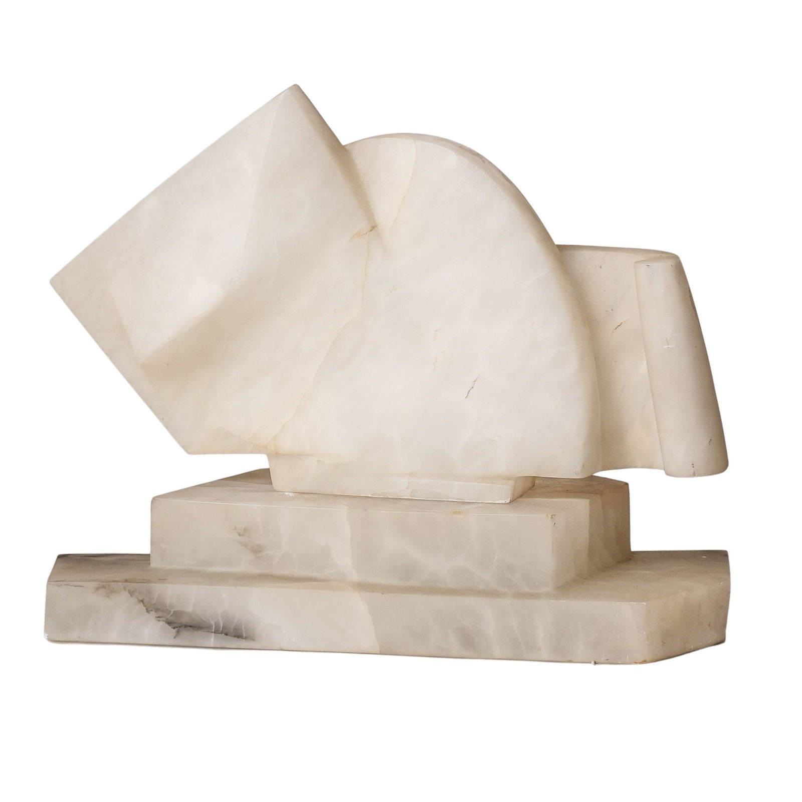 Alabaster Abstract Modern Sculpture apparently unsigned (1 of 6)