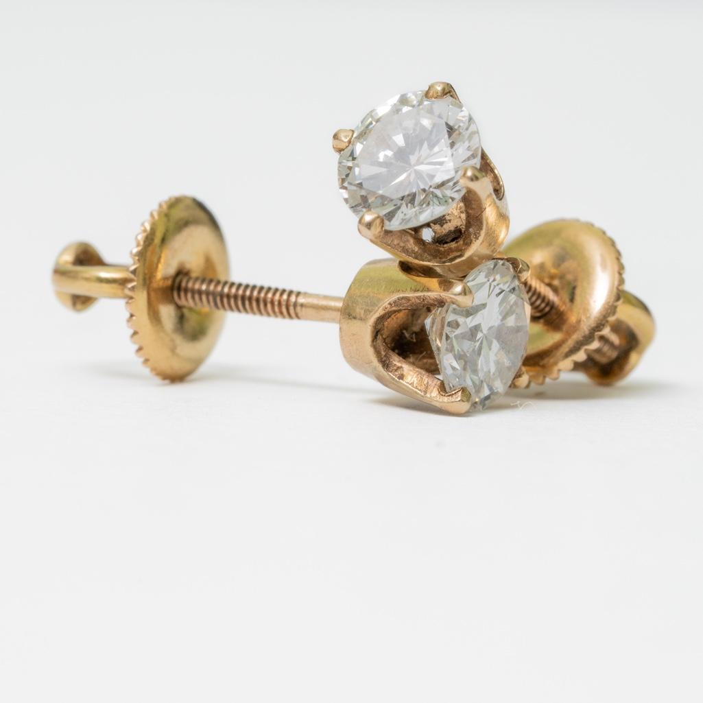 14k Natural Diamond Stud Earrings (1 of 5)