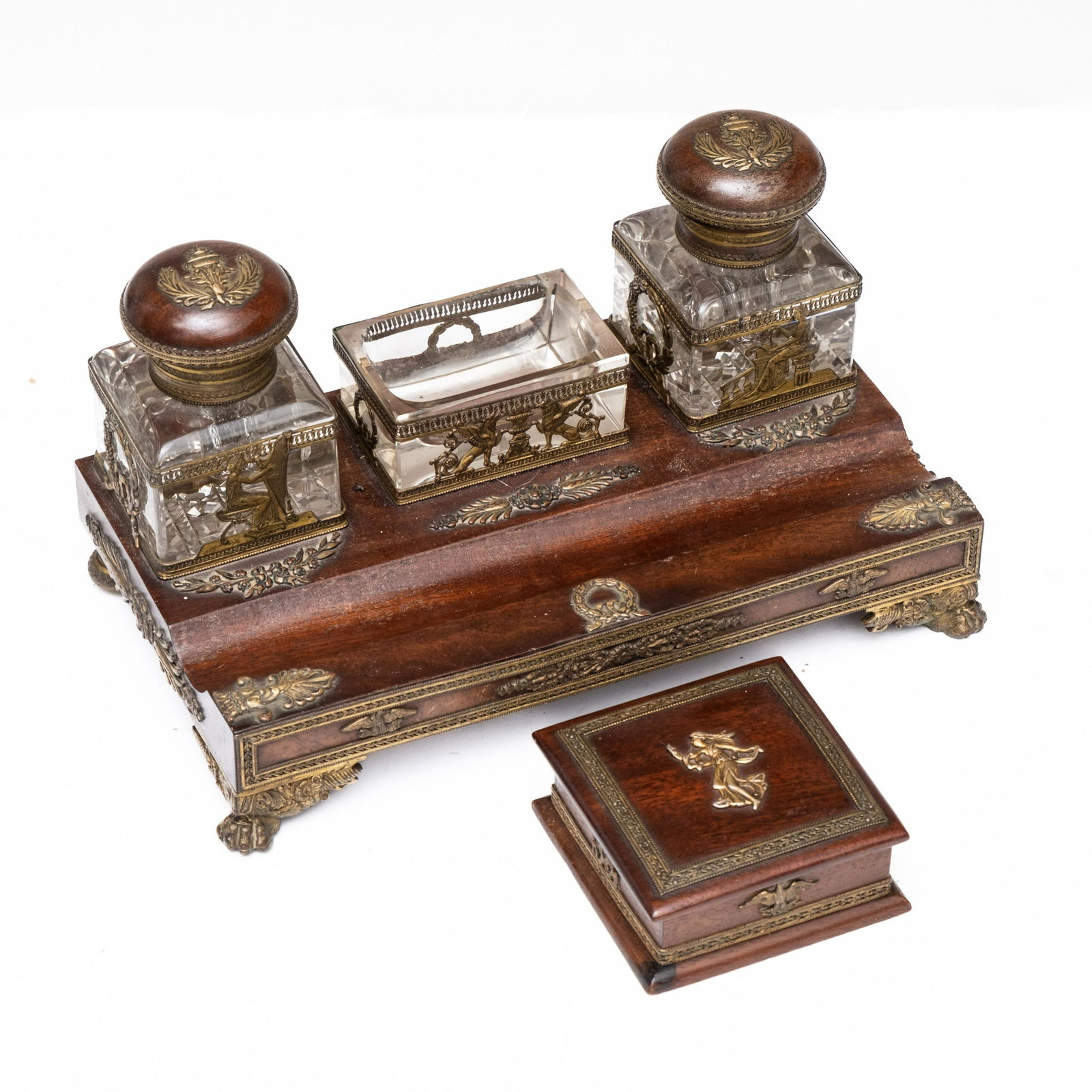 Antique Bronze mounted Mahogany desk set (1 of 19)