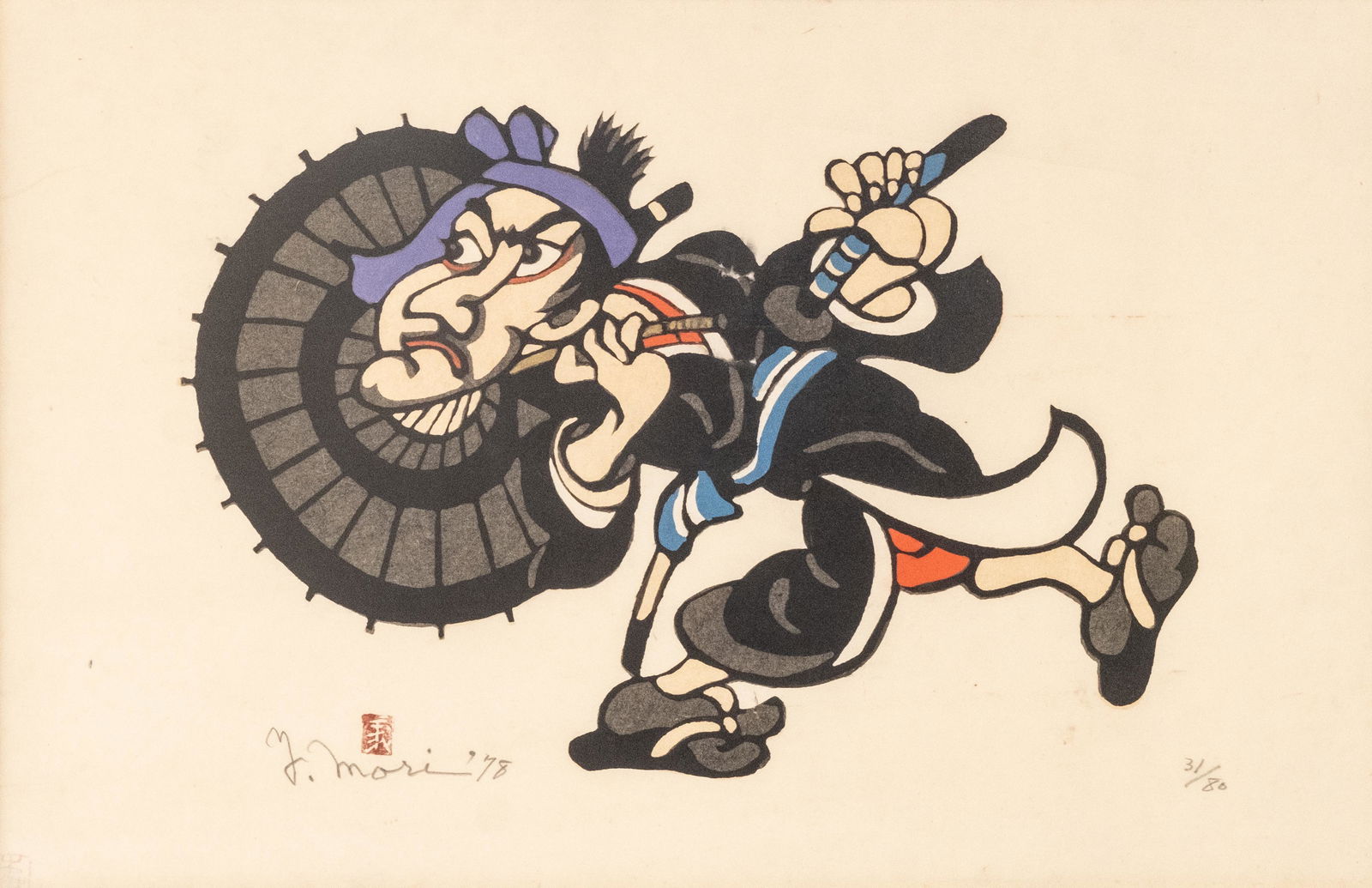 Yoshitoshi Mori signed and numbered limited edition stencil hand embellished gouache mixed media (1 of 14)