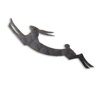 William Hunt Diederich Rabbit Cut Out Iron silhouette: William Hunt Diederich Rabbit Cut Out Iron silhouette from the collection of noted collector and respected gallery owner, Kenneth Dukoff of Niagara Falls, NYWilliam Hunt Diederich Animal Cut Out, Rabb