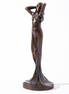 signed Julien Causse French Art Nouveau Patinated Bronze Figure of a Maiden 8.5"H x 3"W