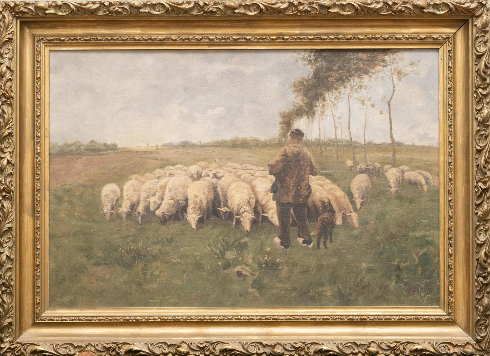 Manner of Carleton Wiggins 19th Century Oil Painting on Canvas Art: 20"H x 30'W, Frame: 26.25"H x (1 of 8)