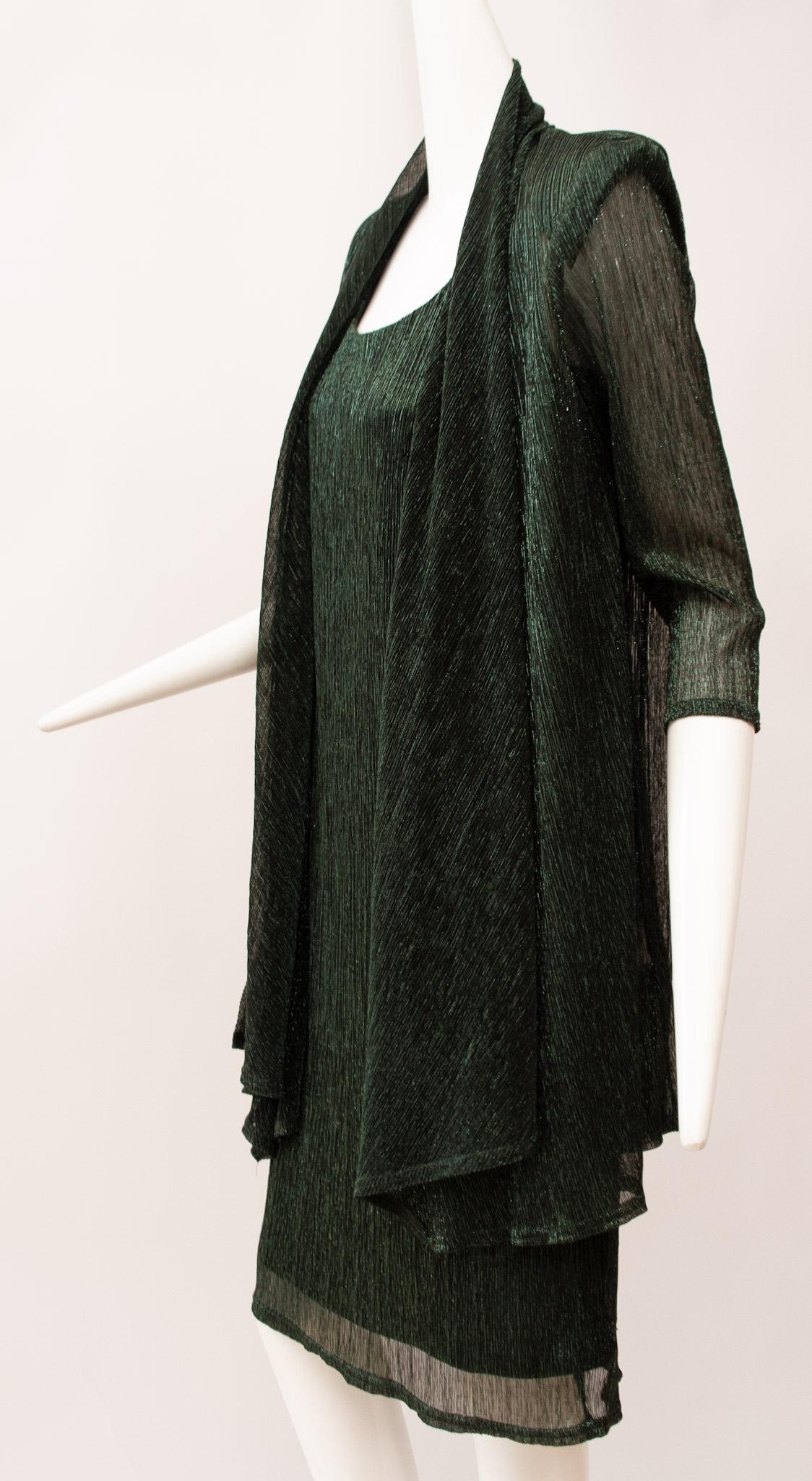 R&M Richards Vintage designer Emerald Green Shimmer Ensemble : Size 14 (1 of 11)