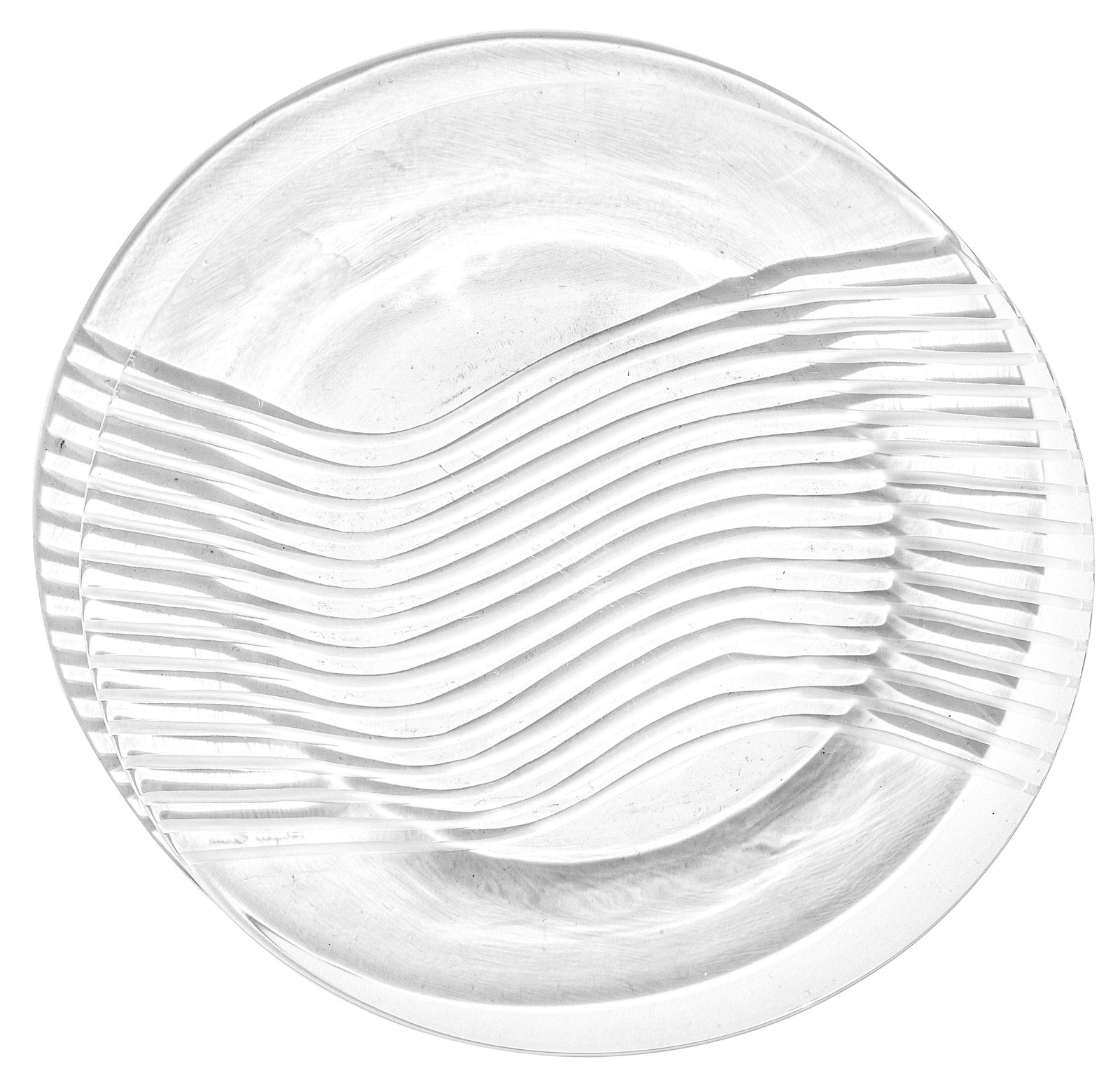 Eight Lalique Signed Crystal Lunch Plates in the Leda Pattern (1 of 4)