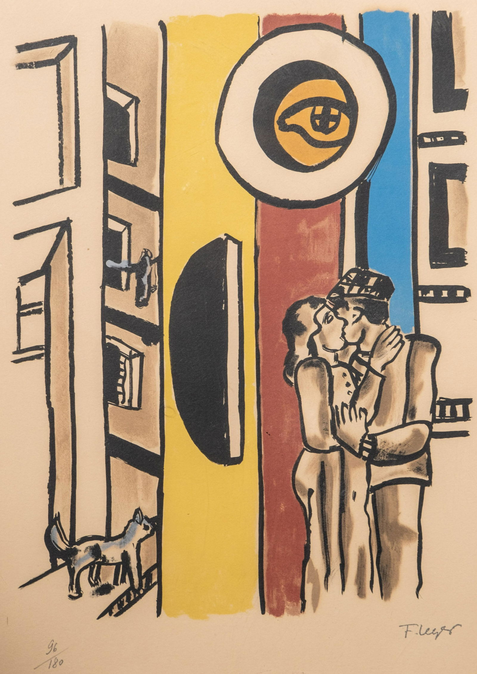 Signed Fernand Leger Lithograph." Les Loisirs" circa 1959 Lithograph is on heavy Arches paper Plate (1 of 10)