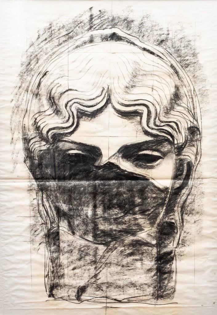 Signed Dante Ferretti, Drawing of a Neoclassical Bust. Graphite on Paper, circa 1993 (1 of 9)