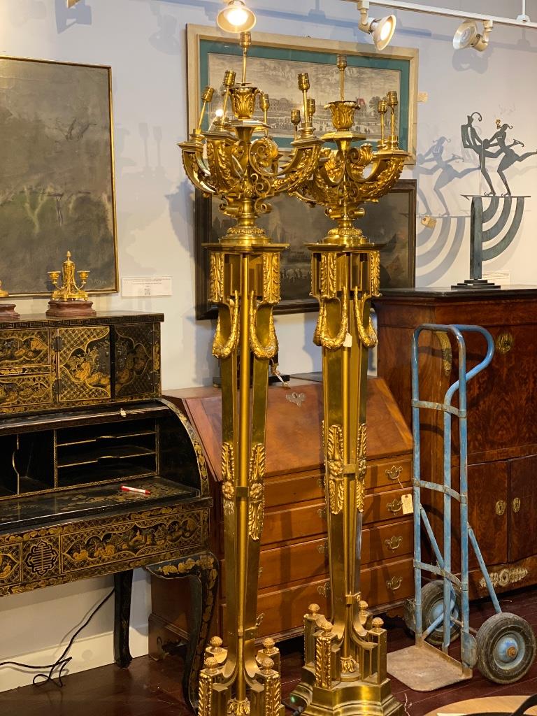 Elegant Antique Louis XVI Style Gilt BronzeTorcheres with Five Light (1 of 12)