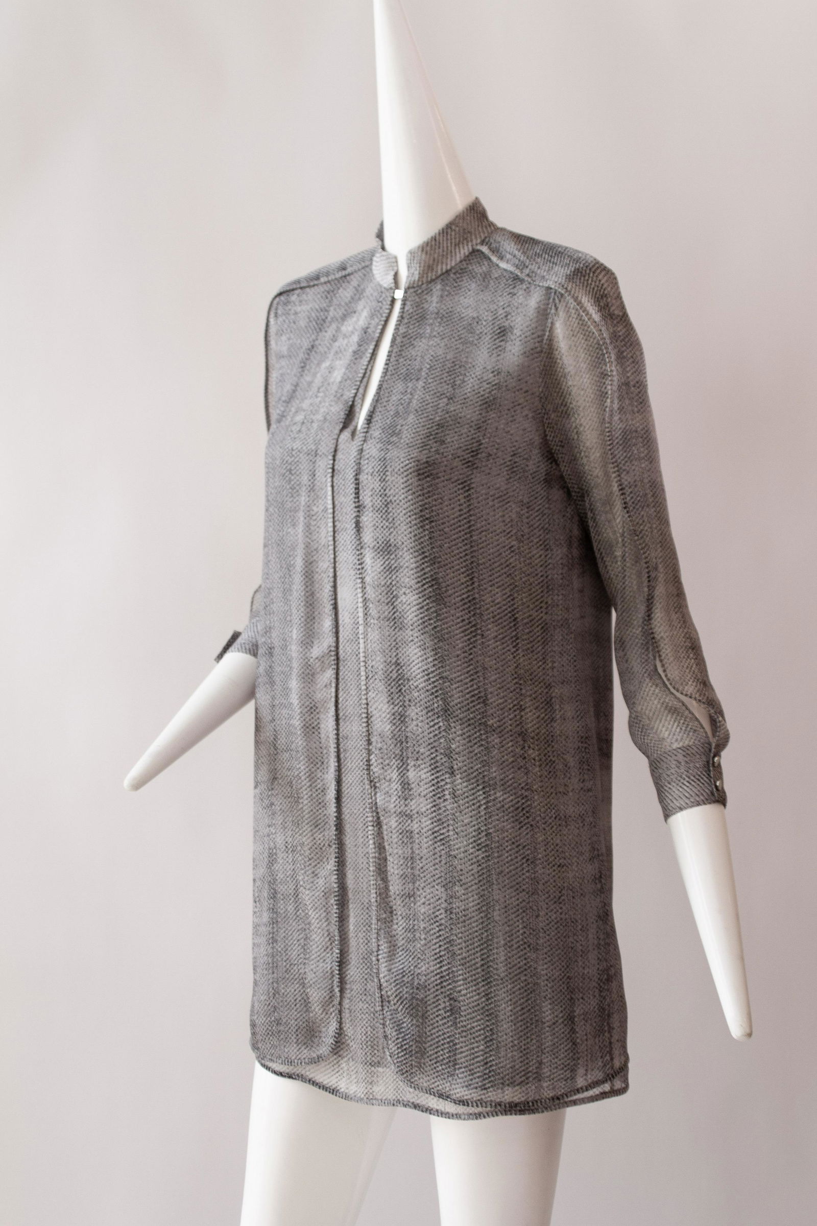 Halston Womens Designer Python Snake-Skin Print Blouse-Dress : Size Small (1 of 9)