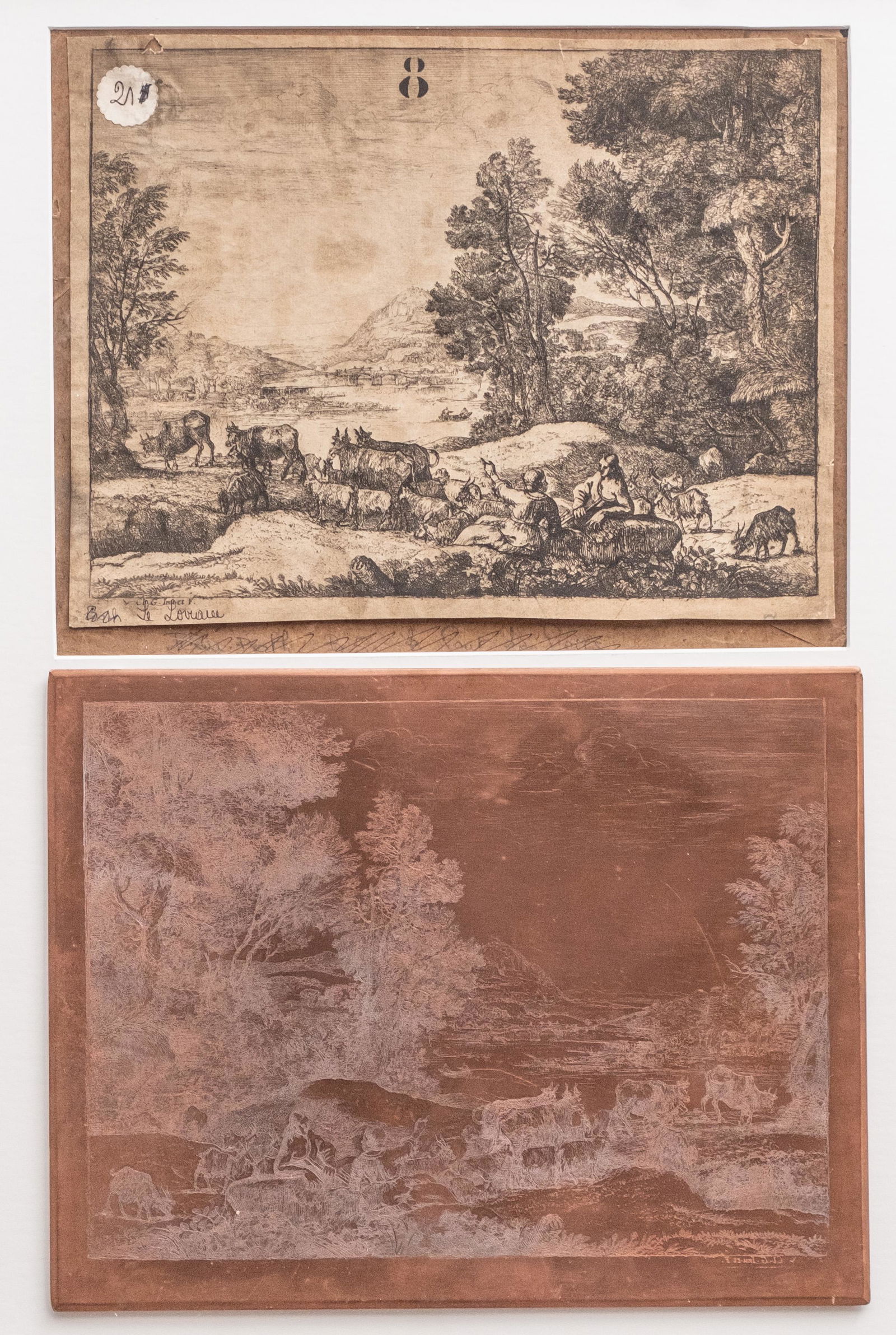 Claude Lorrain, Copper Printing Plate and Etching Plate: 8.75"H x 11"W Print: 8.75"H x 11.25"W (1 of 11)