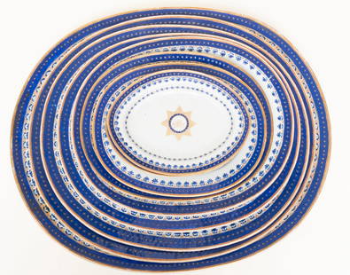 Extraordinary FIND Chinese Export GRADUATED SET OF 10 PLATTERS dating to the 18th or early 19th: ExtraordinaryFIND Chinese Export GRADUATED SET OF 10 PLATTERS dating to the 18th or early 19th century. Set Monogramed with "M" for The Murray Family. Clark Murray Estate.Chinese Export GRAD