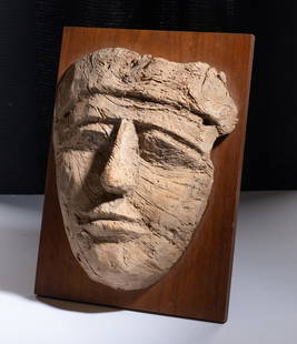 Egyptian very ancient Carved Wooden Mask For Sarcophagus: Egyptian very ancient Carved Wooden Mask For SarcophagusIt is probably about 2500 years old.Provenance: Estate Charles Dikran Kelekian, the dean of antiquities dealers in the United States. The Keleki