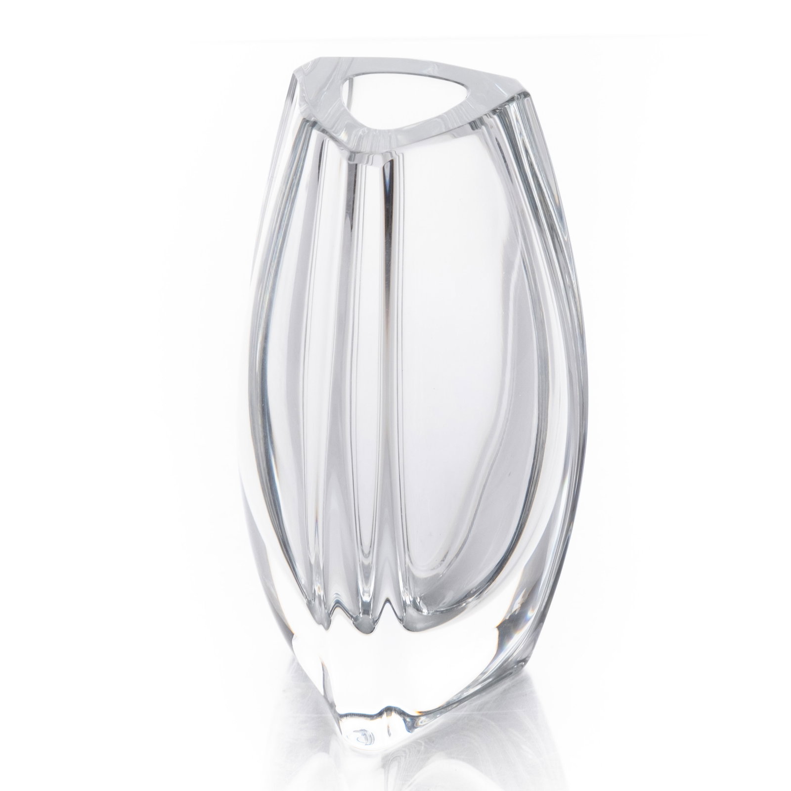Signed Baccarat Flower Glass Vase: Signed Baccarat Flower VaseSigned Baccarat Floral Vase. Marked on Bottom Baccarat France 8" tall8" tall