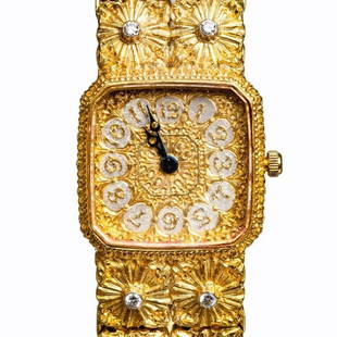 Buccellati Exceptional 18K Gold Diamond Wristwatch: This is lot is accompanied by an Independant Gemologist Appraisal letterBuccellati Rare, Authentic signed wristwatch. This watch is 18K yellow gold with original gold bracelet There are white gold acc