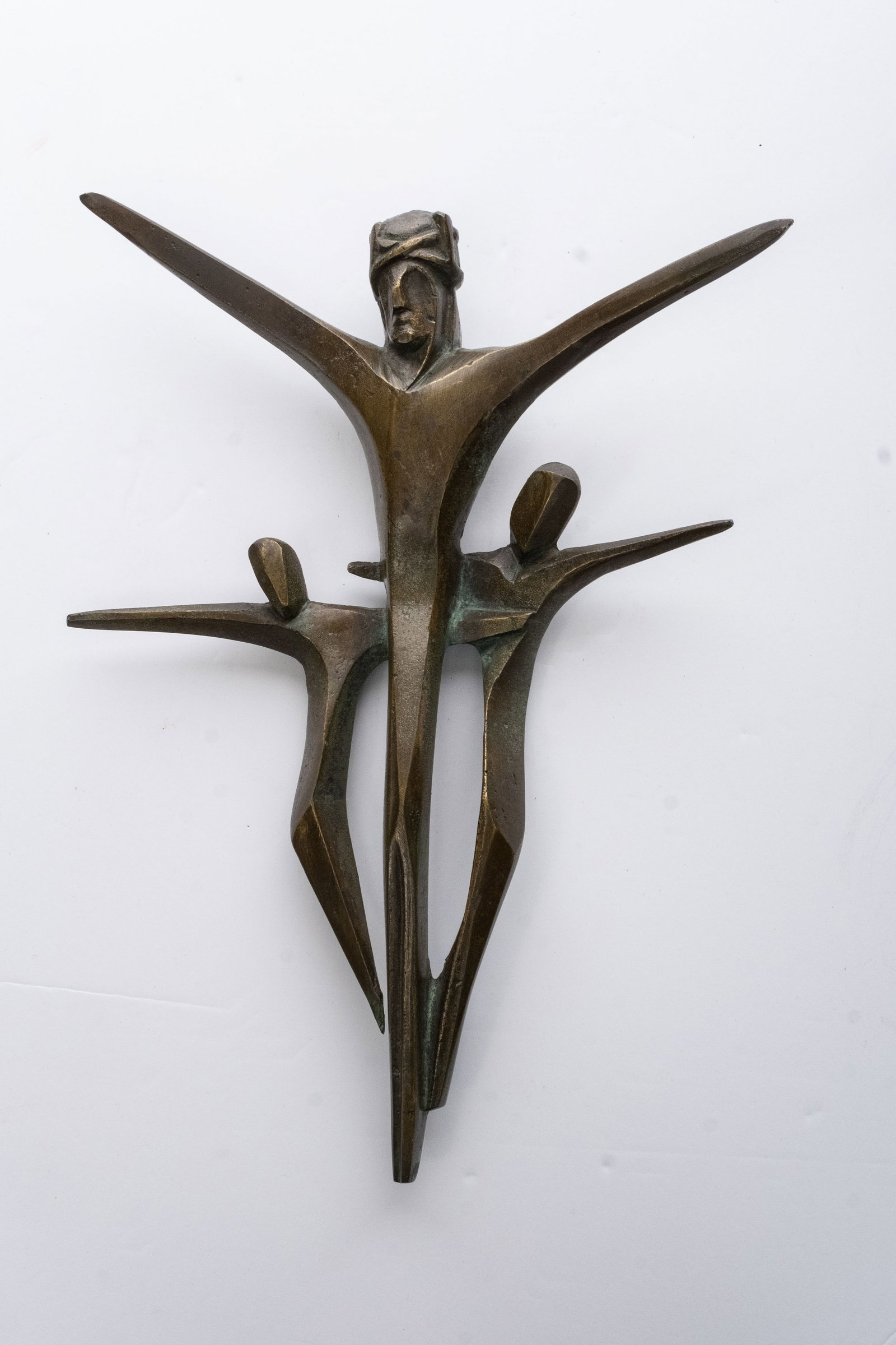 Bronze Mid Century Modern Brutalist Crucifix, Ireland circa 1960 13" ht: Bronze Mid Century Modern Brutalist Crucifix, Ireland circa 1960 13" htBronze Mid Century Modern Brutalist Sculpture Crucifix, Ireland circa 1960 13" ht13"H