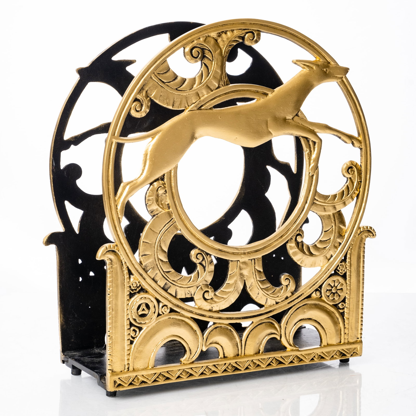 1930's Cast Art Deco Grey hound magazine rack (1 of 4)