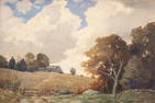 Signed Henry Woodbridge Parton Autumn Skies, Stockbridge Stretcher size 28 x 36 in.; Frame