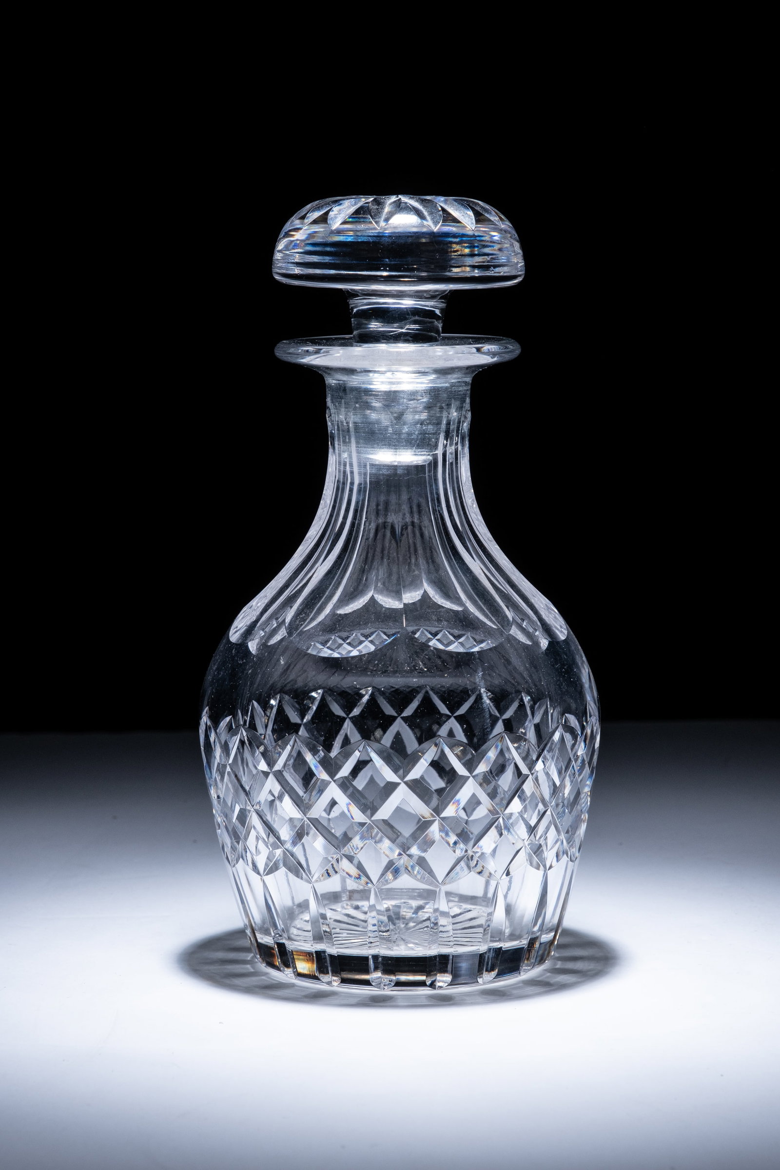 Vintage Signed Cartier Crystal Cut Glass Decanter with Stopper 9"H with Stopper x 5"Dia (1 of 4)