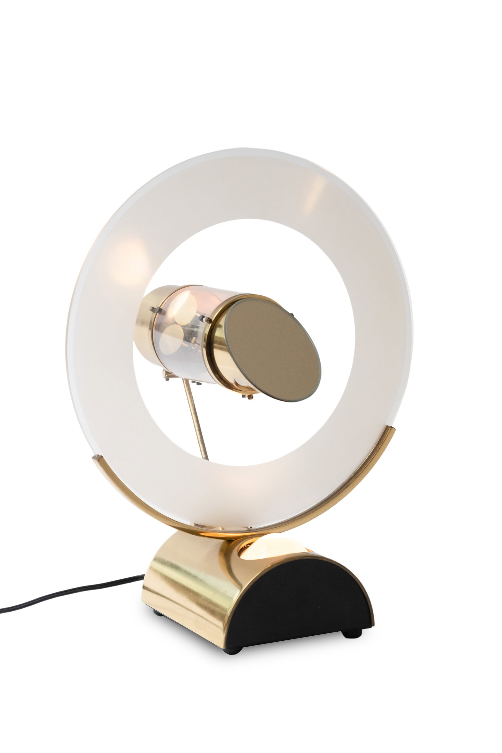 Jerome Simon "Design in Time and Light" light-beam projection Clock 14"H x 11"W x 9"D: Jerome Simon "Design in Time and Light" light-beam projection ClockCreated (and patented) in 1981 by Jerome Simon, the extraordinary "Design in Time and Light" is a light-beam proj
