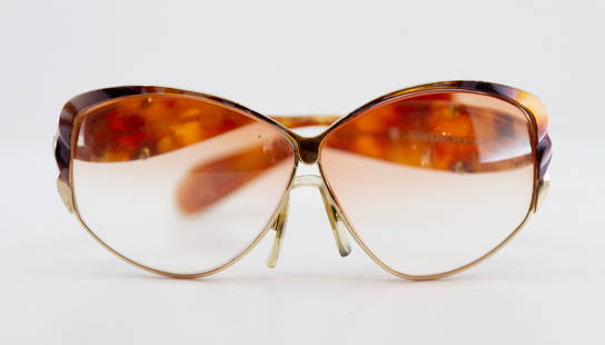 Givenchy Solaire Butterfly Vintage 1980s Prescription Sunglasses with Gold Tone Hardware, Peach Tint: Givenchy Solaire Butterfly Vintage 1980s Prescription Sunglasses with Gold Tone Hardware, Peach Tinted Lenses1980s vintage Givenchy Solaire butterfly prescription sunglasses with gold tone hardware, p