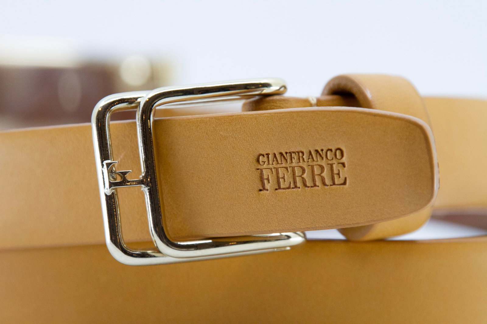 Gianfranco Ferre Leather Belt with Gold Hardware (1 of 7)