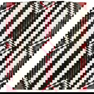 Antique Navajo Third Phase Chief's Blanket: Navajo Antique Third Phase Chief's Blanket . An exceptional example of Native American Art circa 1910Antique Navajo chief's blanket, c. 1910, American Southwest, Third Phase design. Natural Dyes, blac