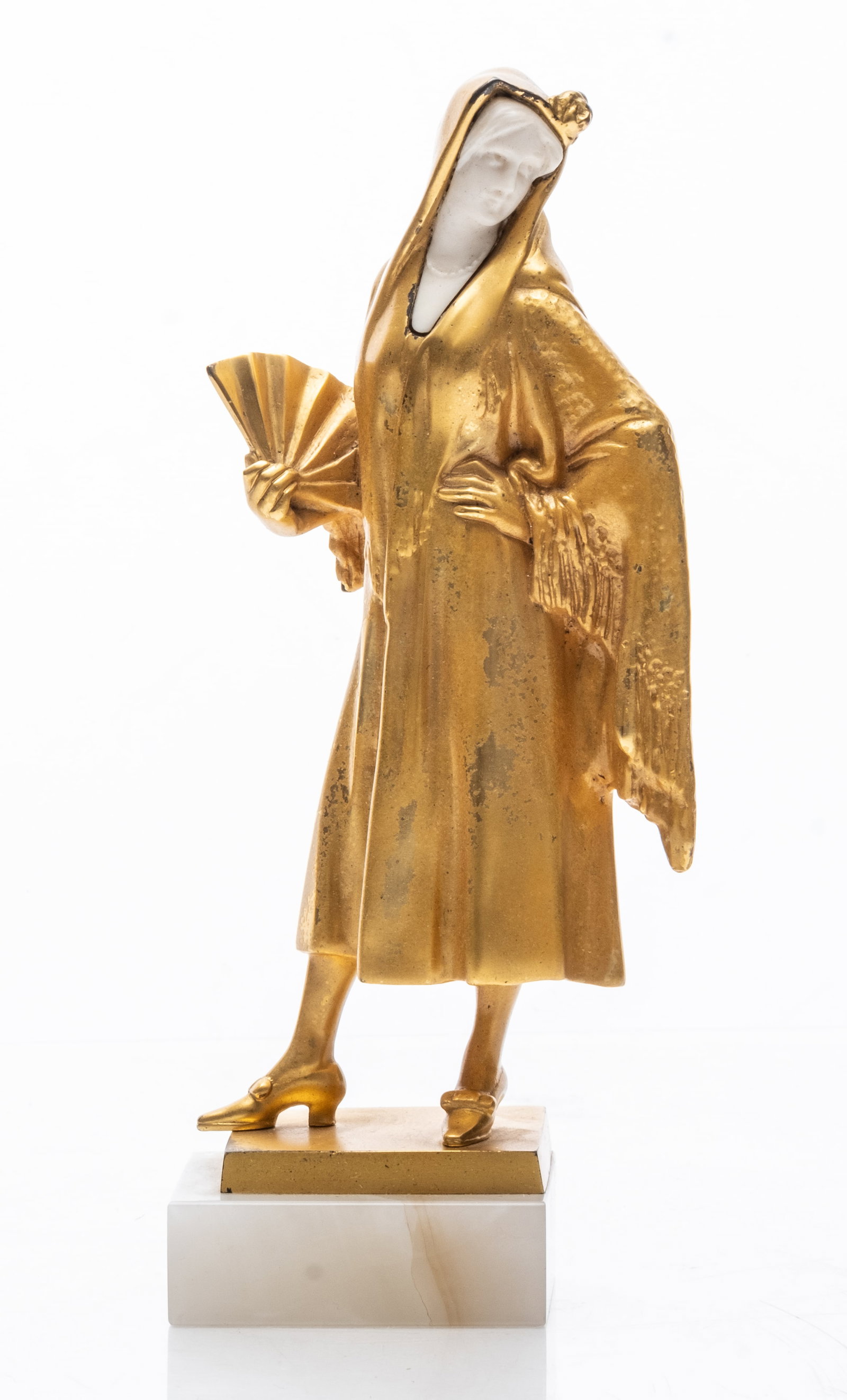 Signed Emil Meier Antique Art Nouveau Dore Bronze Figural Sculpture (1 of 8)