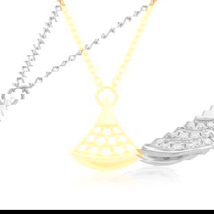 Bulgari 18K Gold and Diamond Authentic Divas' Dream bracelet signed: Bulgari 18K Gold and Diamond Authentic Divas' Dream braceletBulgari AUTHENTIC DIVAS' DREAM bracelet in 18kt gold with pendant set with full pavé diamonds. 2.50 grams. Measures 6.5" The