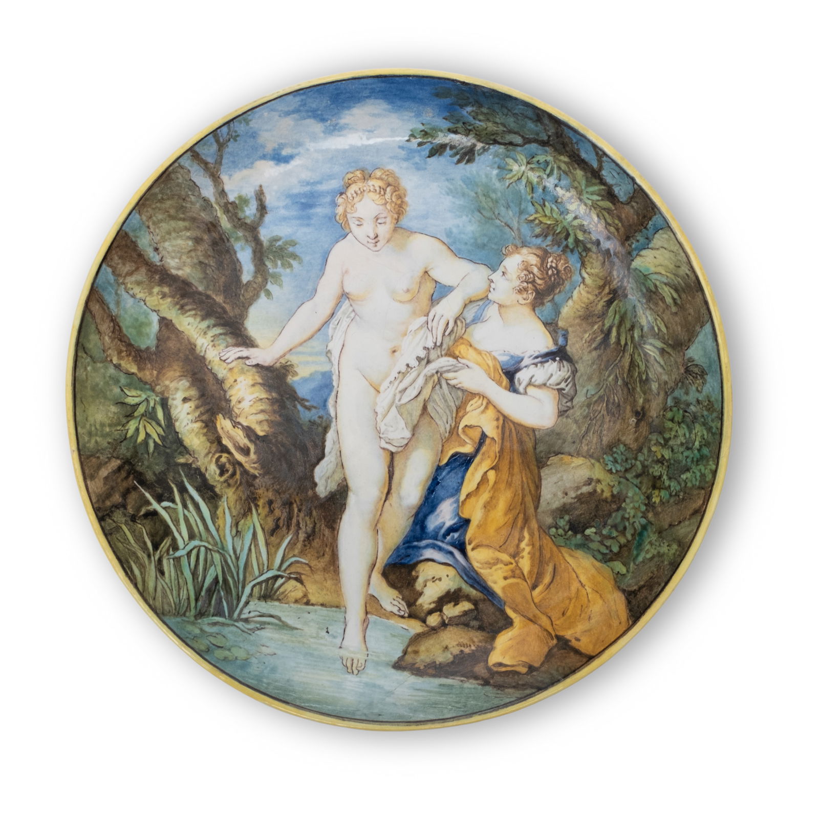 Antique French Faience Hand painted Porcelain 10" Diameter (1 of 6)