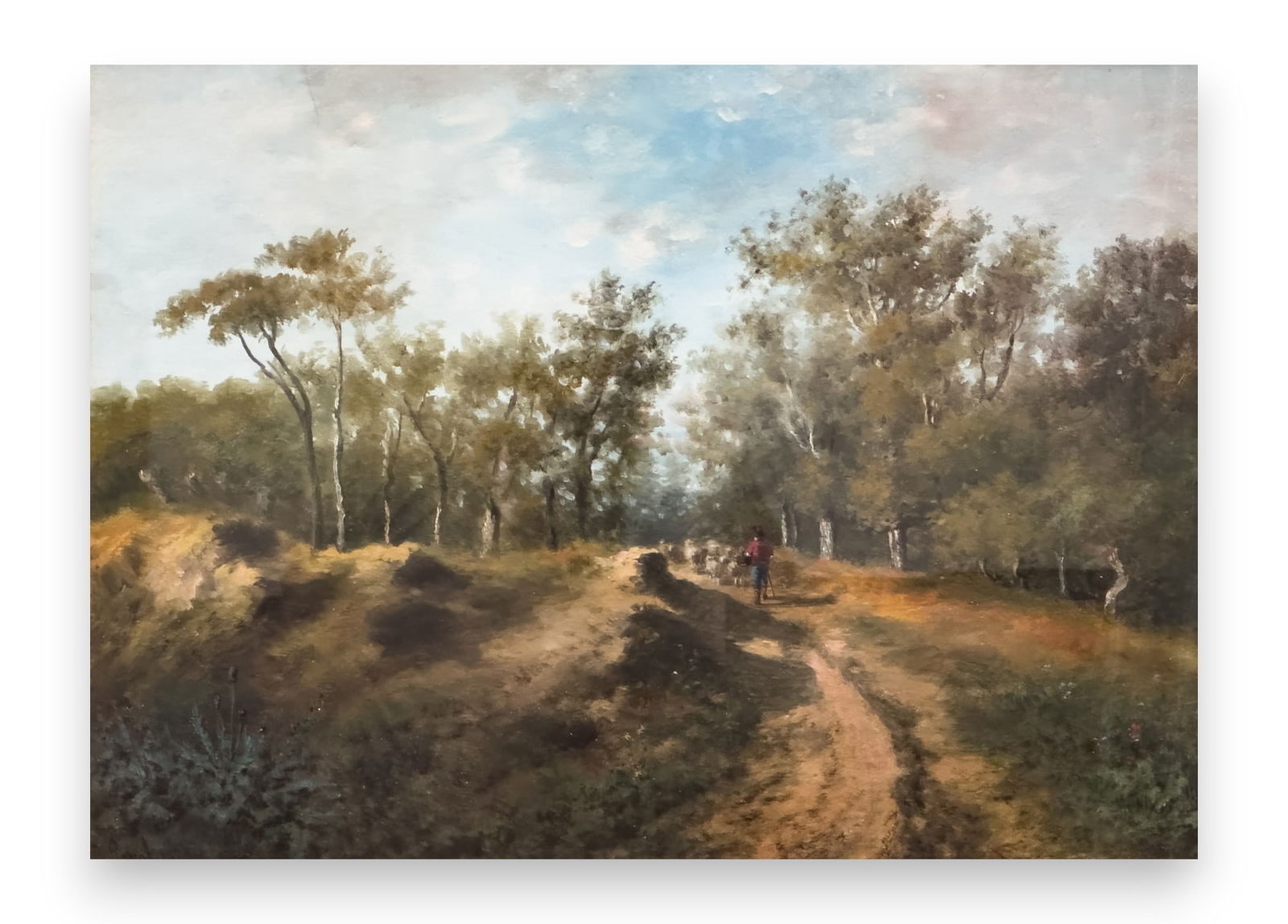 Signed Paul Pascal Gouache on Paper Mounted on Board Painting (1 of 9)