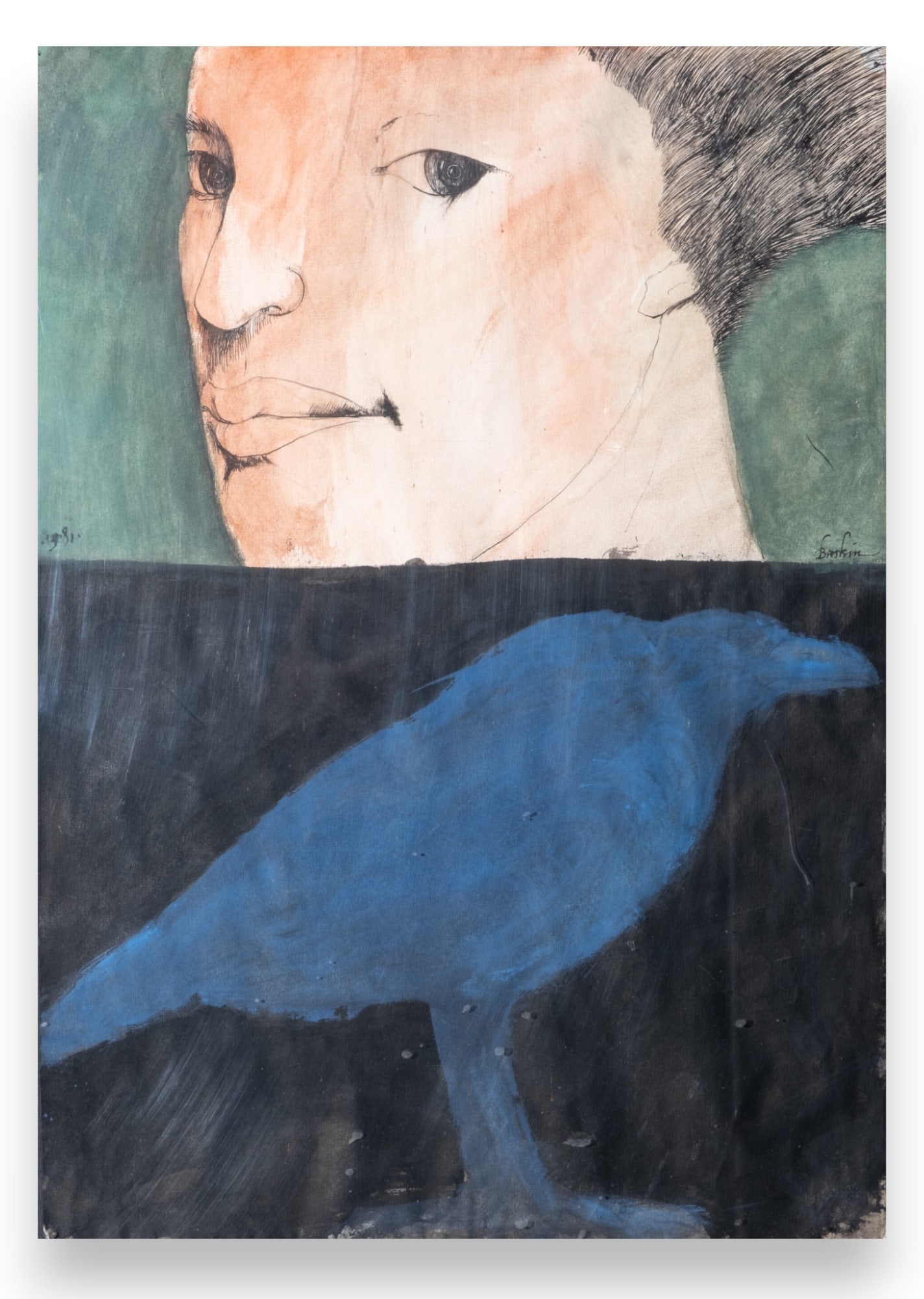 Leonard Baskin Signed Mixed Media Watercolor Painting (1 of 8)