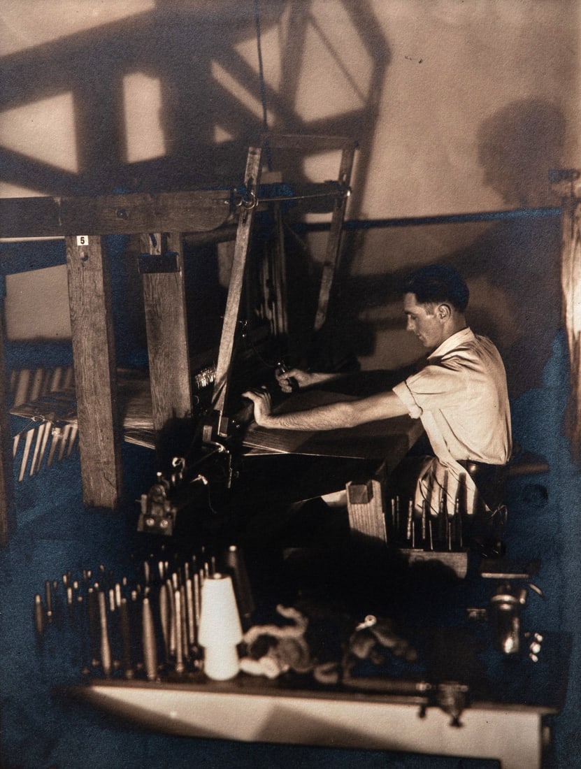 Doris Ulmann, vintage photograph 'Man at a Loom, Berea, Kentucky'. WPA-period Platinum Print (1 of 4)