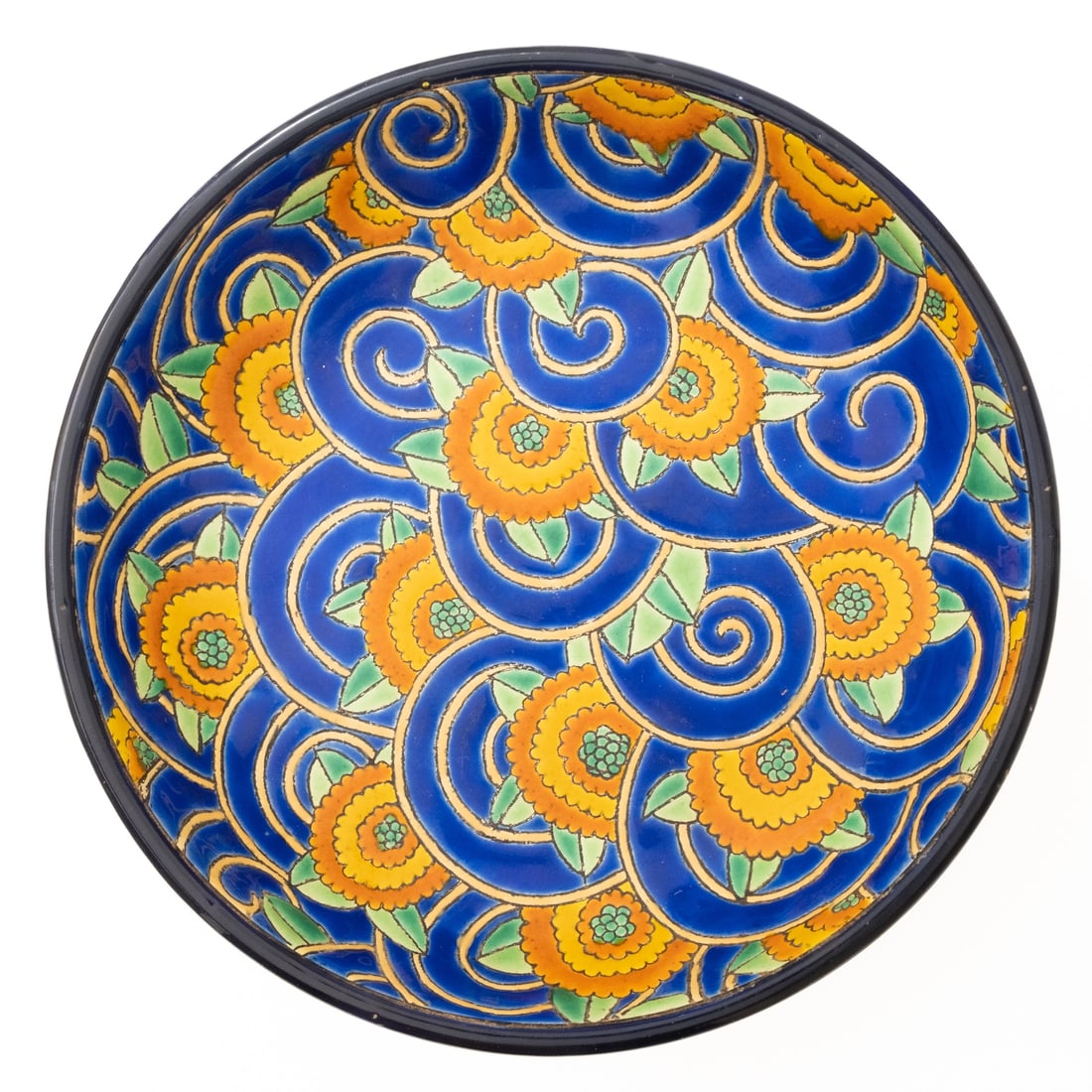 Large Longwy Artist Signed and Numbered Art Deco Bowl (1 of 3)