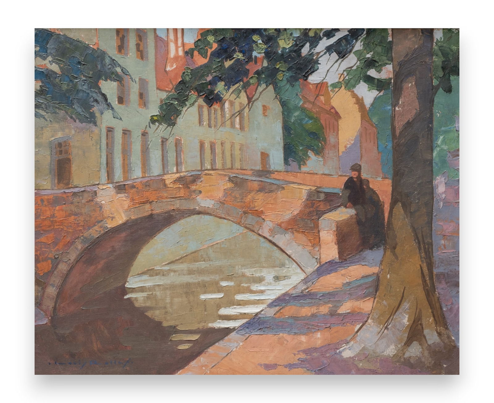 Oil on Canvas Painting by Louis Rollet, with Signature: Oil on Canvas Painting by Louis Rollet, with Signature Louis Rollet, a French artist trained under Charles Fouqueray, distinguished himself primarily in the disciplines of painting and drawing. His co