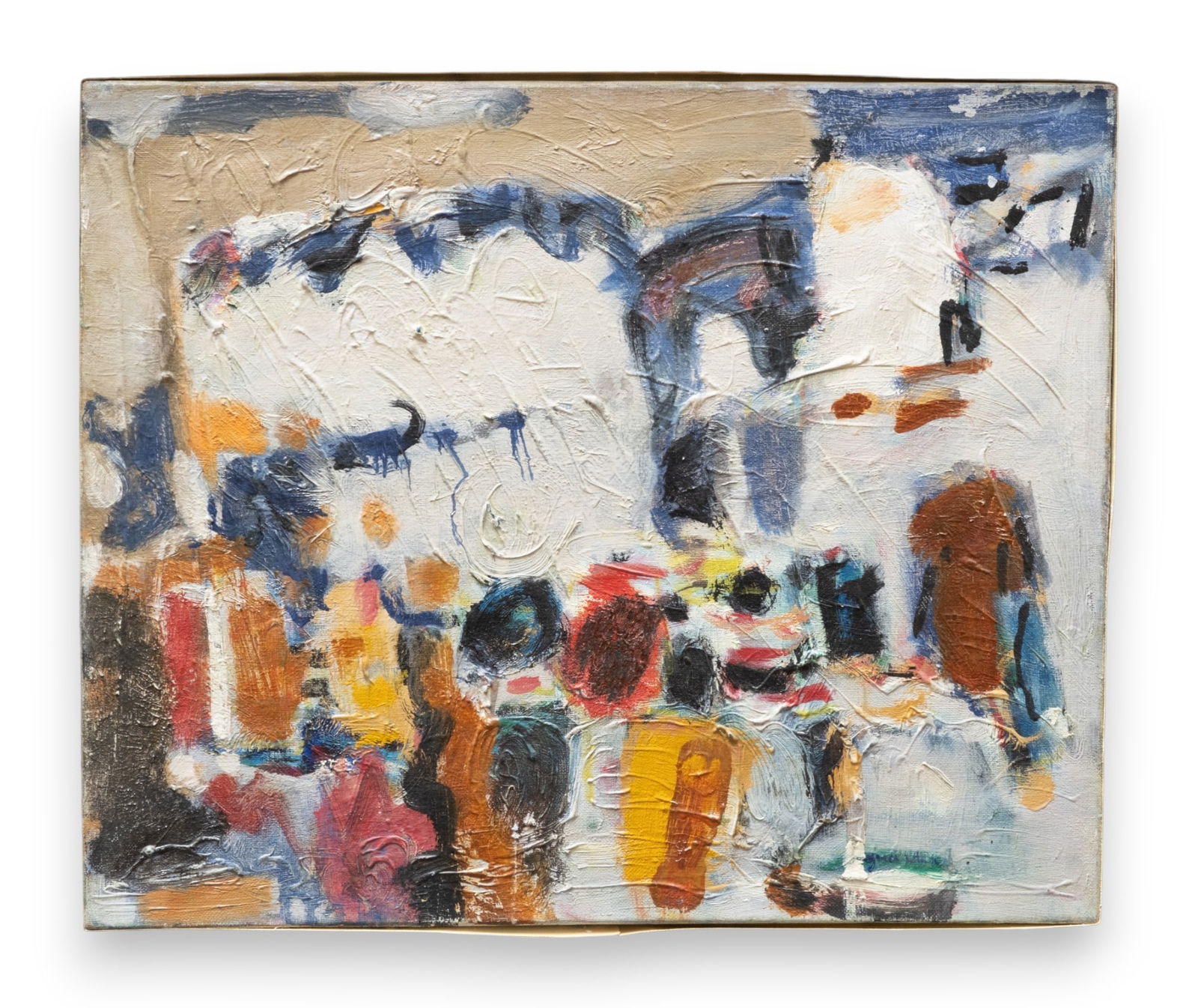 Mystery Artist Signed Modern School Oil on Canvas Painting: Mystery Artist Signed Modern School Oil on Canvas Painting Signed Bottom right Guardia? Art: 14.1 x 17.1 in. (35.8 x 43.4 cm.), Frame: 17.3 x 20.4 in. (43.9 x 51.8 cm.)